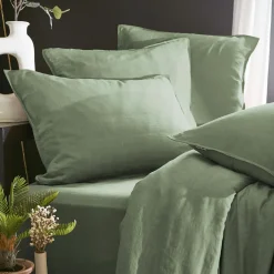 Taie de traversin lyocell Tencel™ lavé (27 x 185 cm) Olivia Vert romarin