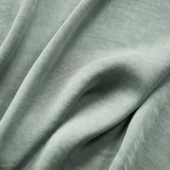Taie de traversin lyocell Tencel™ lavé (27 x 185 cm) Olivia Vert eucalyptus