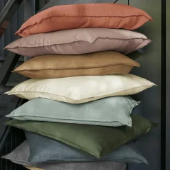 Taie de traversin lyocell Tencel™ lavé (27 x 185 cm) Olivia Bleu stone