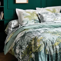 Taie de traversin percale de coton (L200 cm) Trinidad Mousson Verte