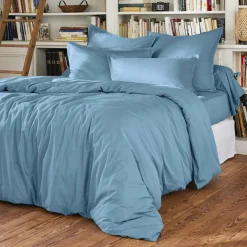 Taie de traversin percale de coton (L185 cm) Cali Bleu ciel