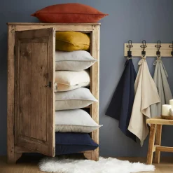 Taie d'oreiller carrée flanelle de coton (80 x 80 cm) Nina Jaune ocre