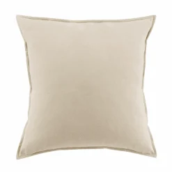 Taie d'oreiller carrée flanelle de coton (63 x 63 cm) Nina Beige