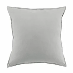 Taie d'oreiller carrée flanelle de coton (80 x 80 cm) Nina Gris clair
