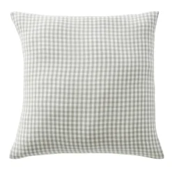 Taie d'oreiller carrée gaze de coton (80 x 80 cm) Gaïa Vichy Vert eucalyptus