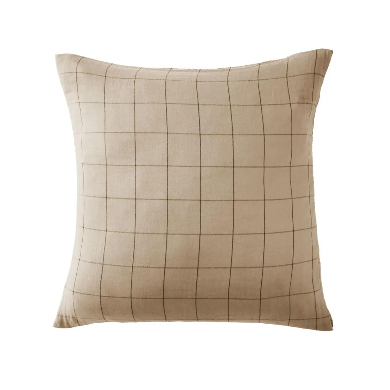 Taie d'oreiller carrée gaze de coton (60 x 60 cm) Gaïa Match Ficelle