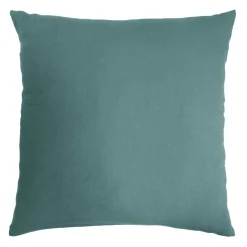 Taie d'oreiller carrée gaze de coton (60 x 60 cm) Gaïa Bleu canard