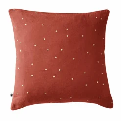 Taie d'oreiller carrée gaze de coton (60 x 60 cm) Gaïa Chic Terracotta