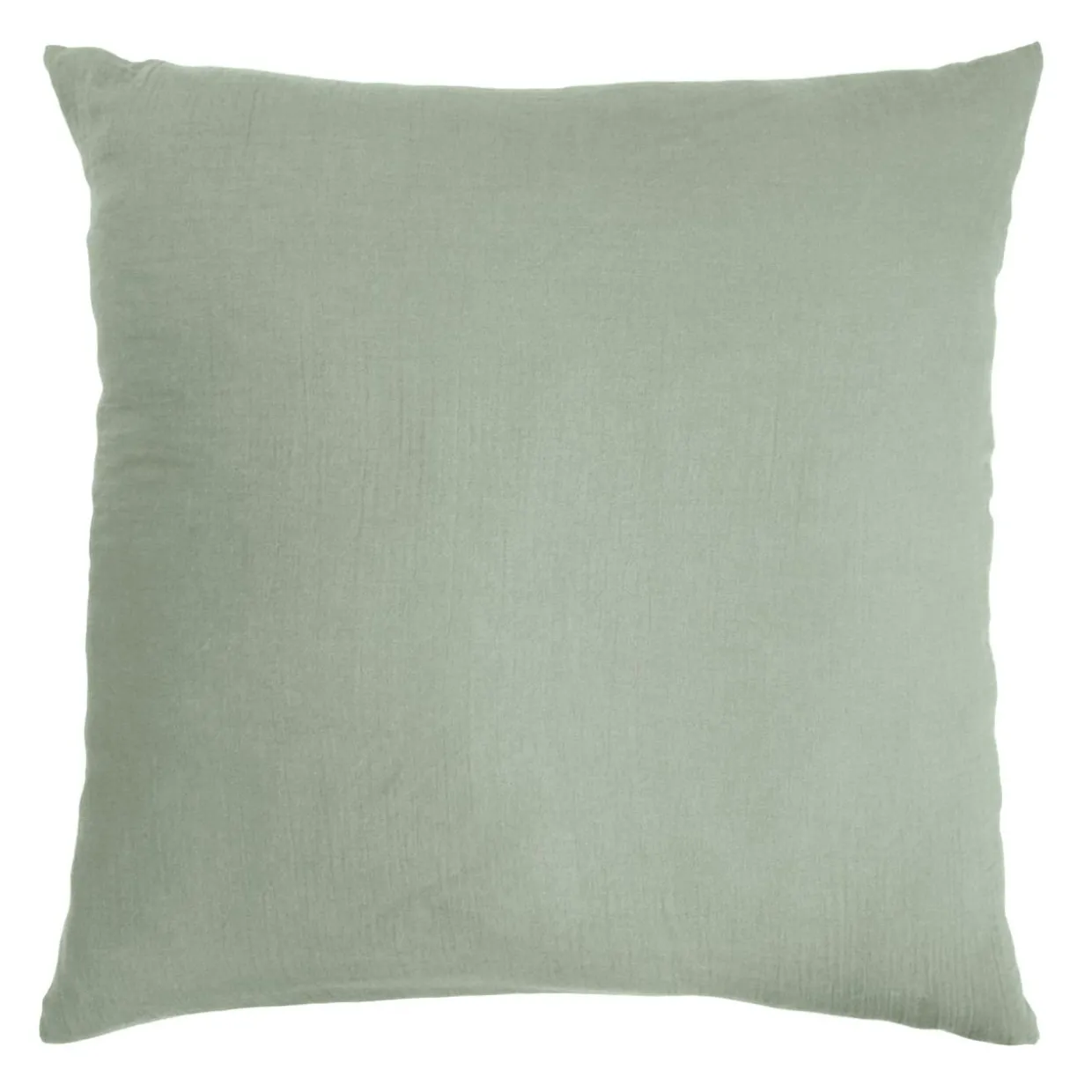 Taie d'oreiller carrée gaze de coton (80 x 80 cm) Gaïa Vert eucalyptus