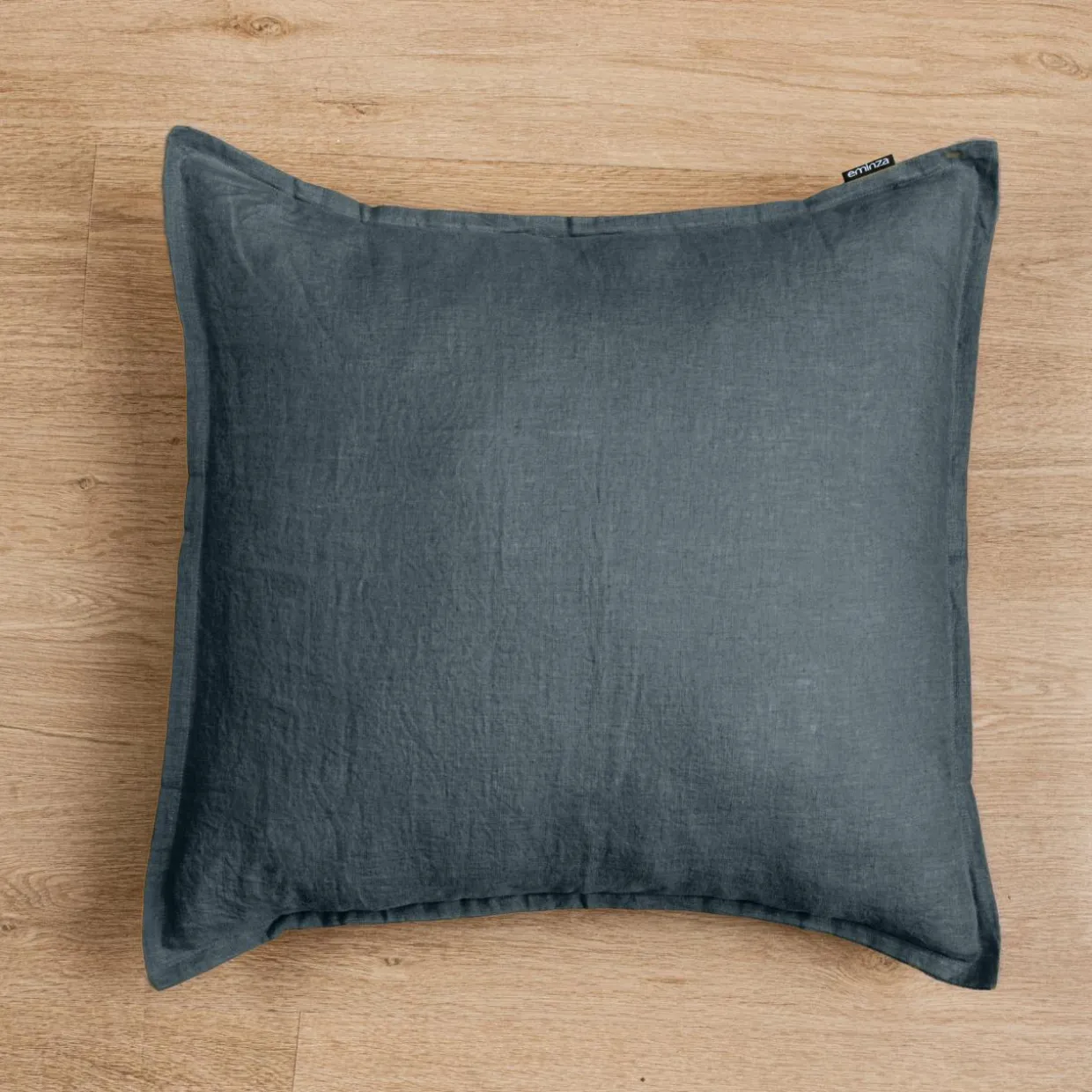 Taie d'oreiller carrée lin lavé (60 x 60 cm) Louise Gris ardoise