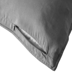 Taie d'oreiller carrée lyocell Tencel™ lavé (63 x 63 cm) Olivia Gris granit