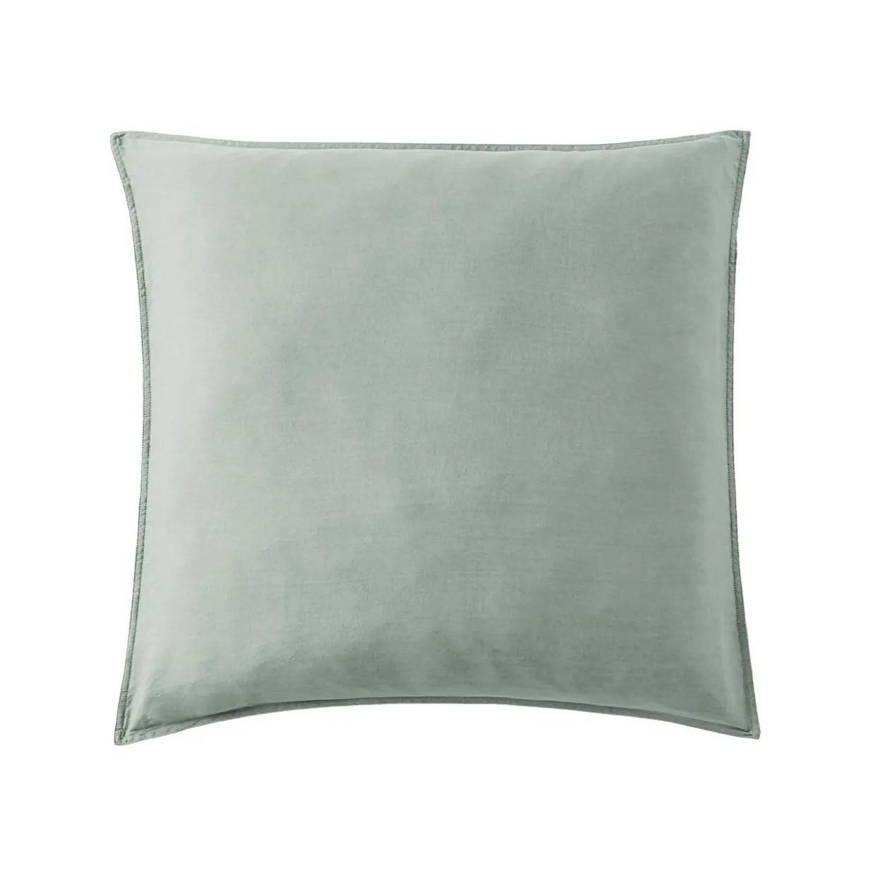 Taie d'oreiller carrée lyocell Tencel™ lavé (63 x 63 cm) Olivia Vert eucalyptus