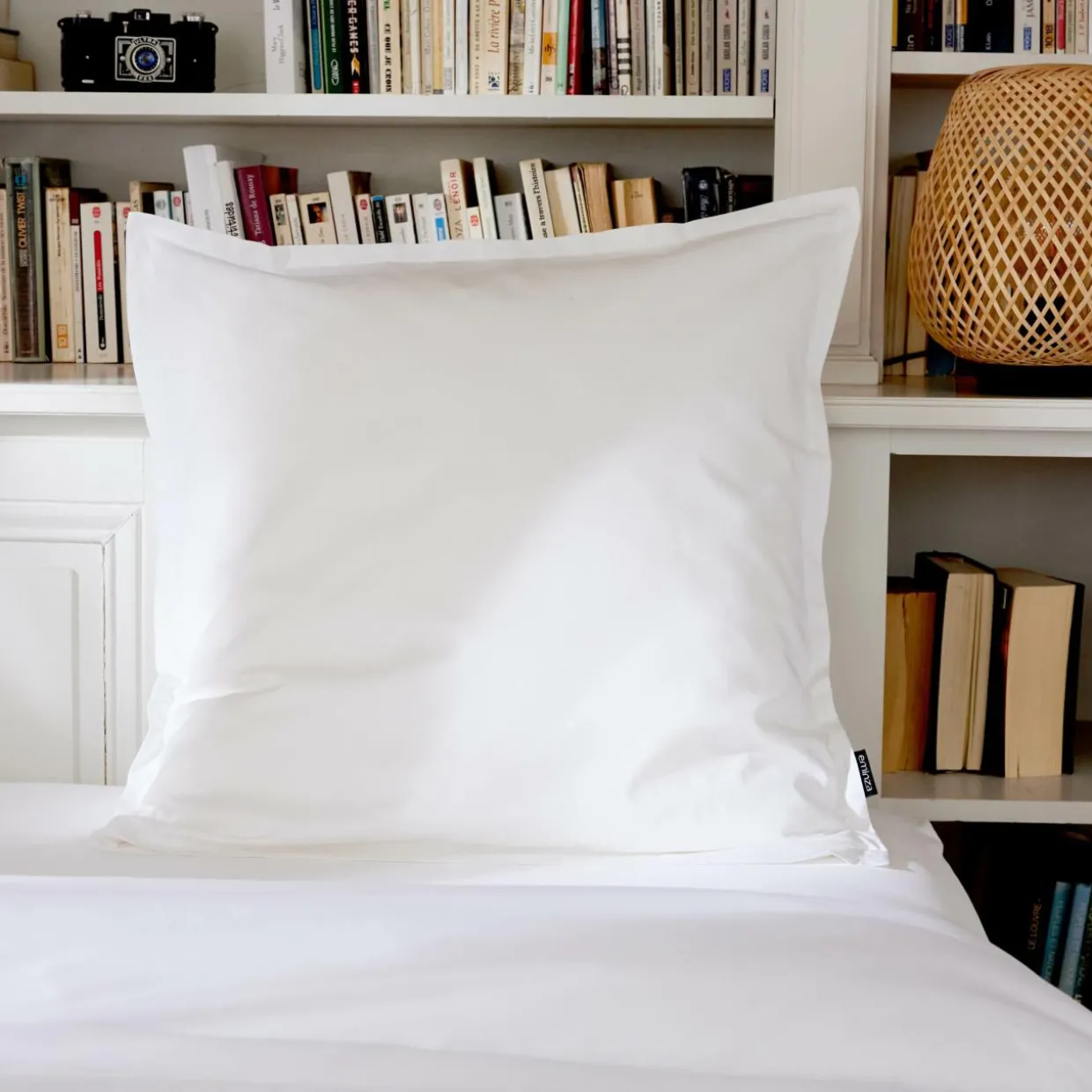 Taie d'oreiller carrée percale de coton (80 x 80 cm) Cali Blanche