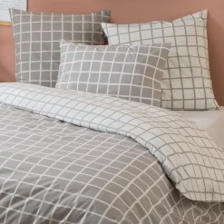 Taie d'oreiller carrée percale de coton (65 x 65 cm) Max Grise