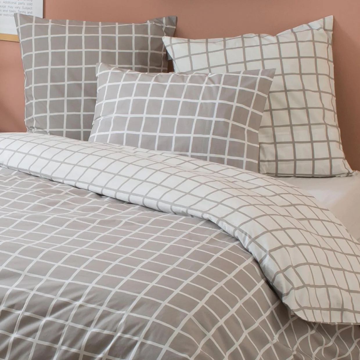 Taie d'oreiller carrée percale de coton (65 x 65 cm) Max Grise