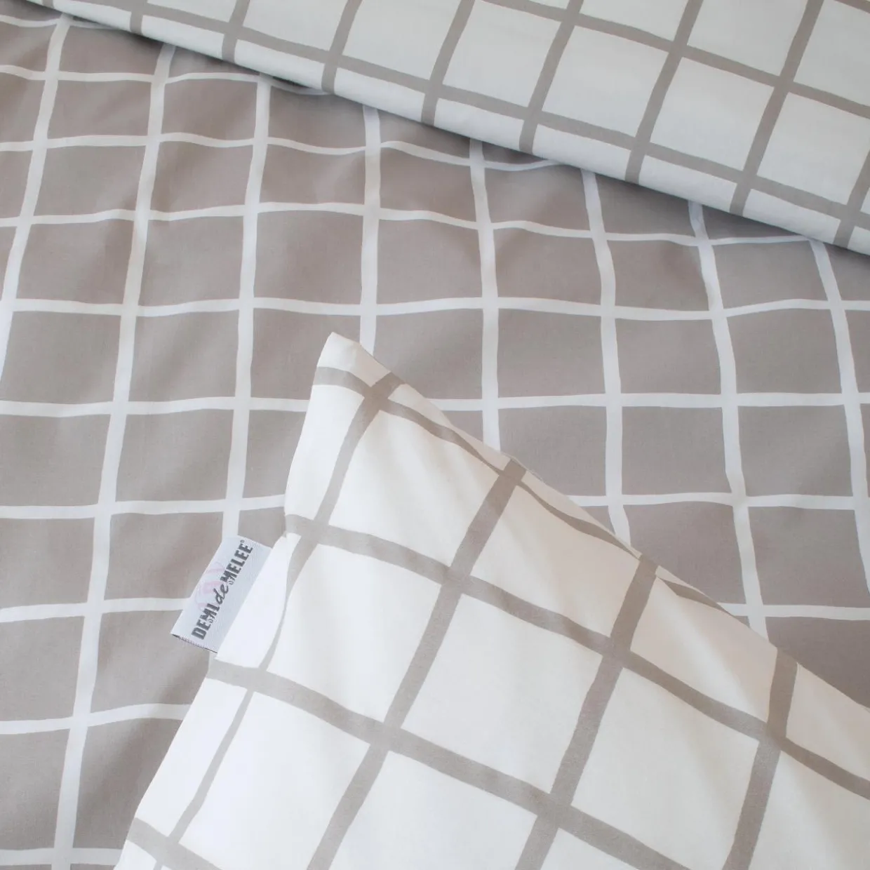 Taie d'oreiller carrée percale de coton (65 x 65 cm) Max Grise