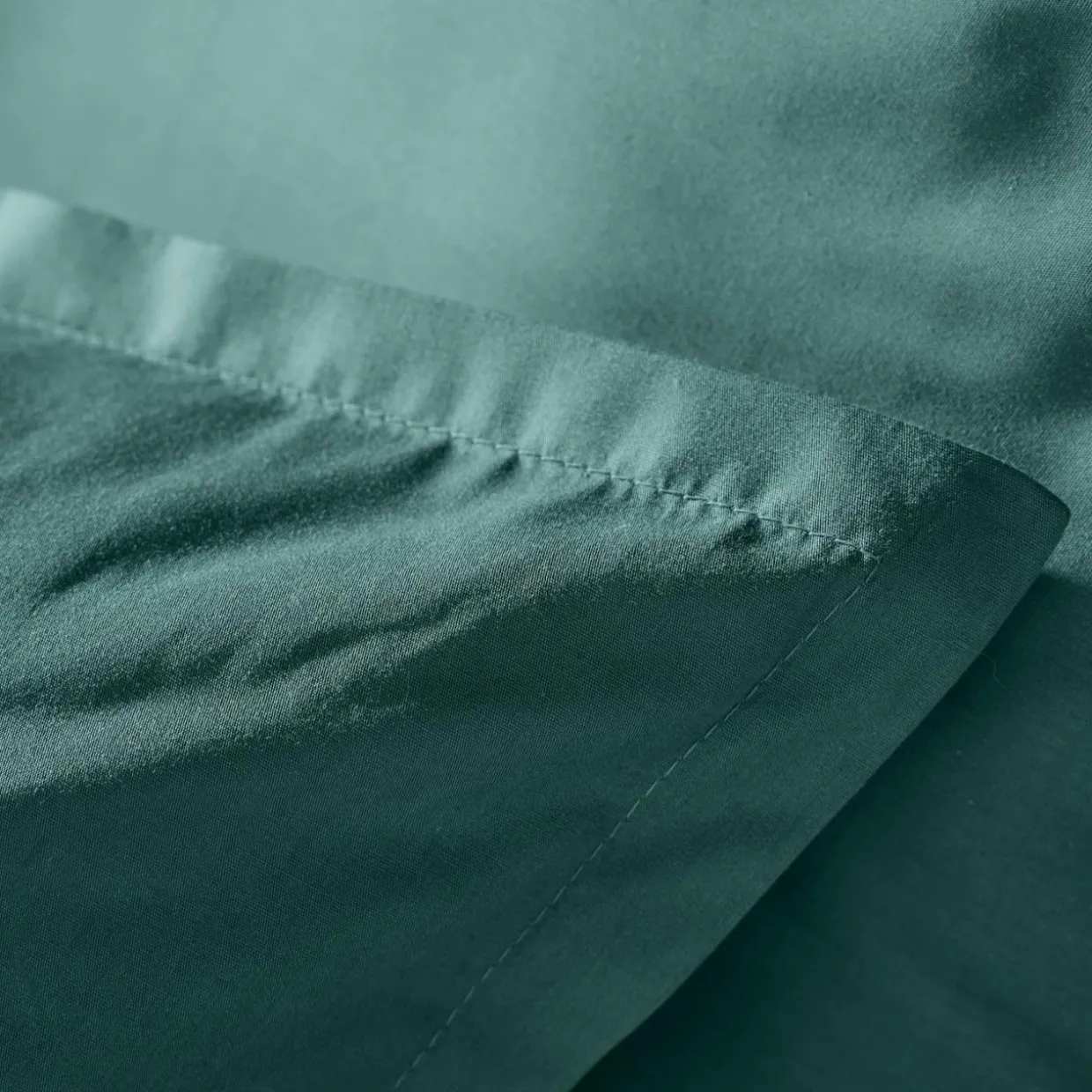 Taie d'oreiller carrée percale de coton (80 x 80 cm) Cali Bleu canard