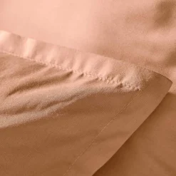 Taie d'oreiller carrée percale de coton (65 x 65 cm) Cali Rose pêche