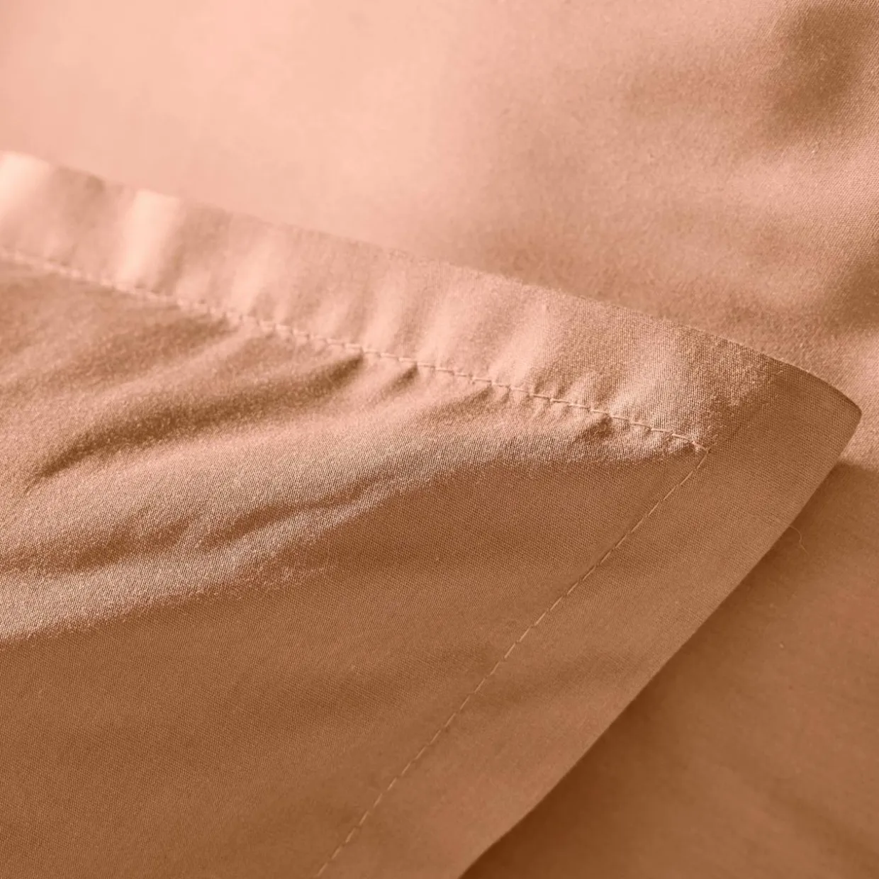 Taie d'oreiller carrée percale de coton (65 x 65 cm) Cali Rose pêche