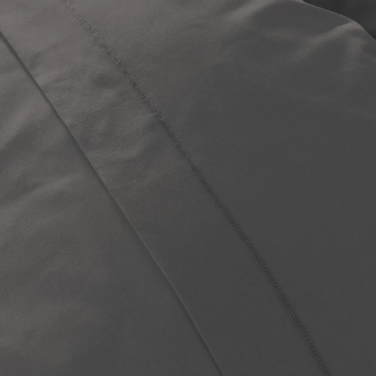 Taie d'oreiller carrée percale de coton (65 x 65 cm) Cali Gris anthracite