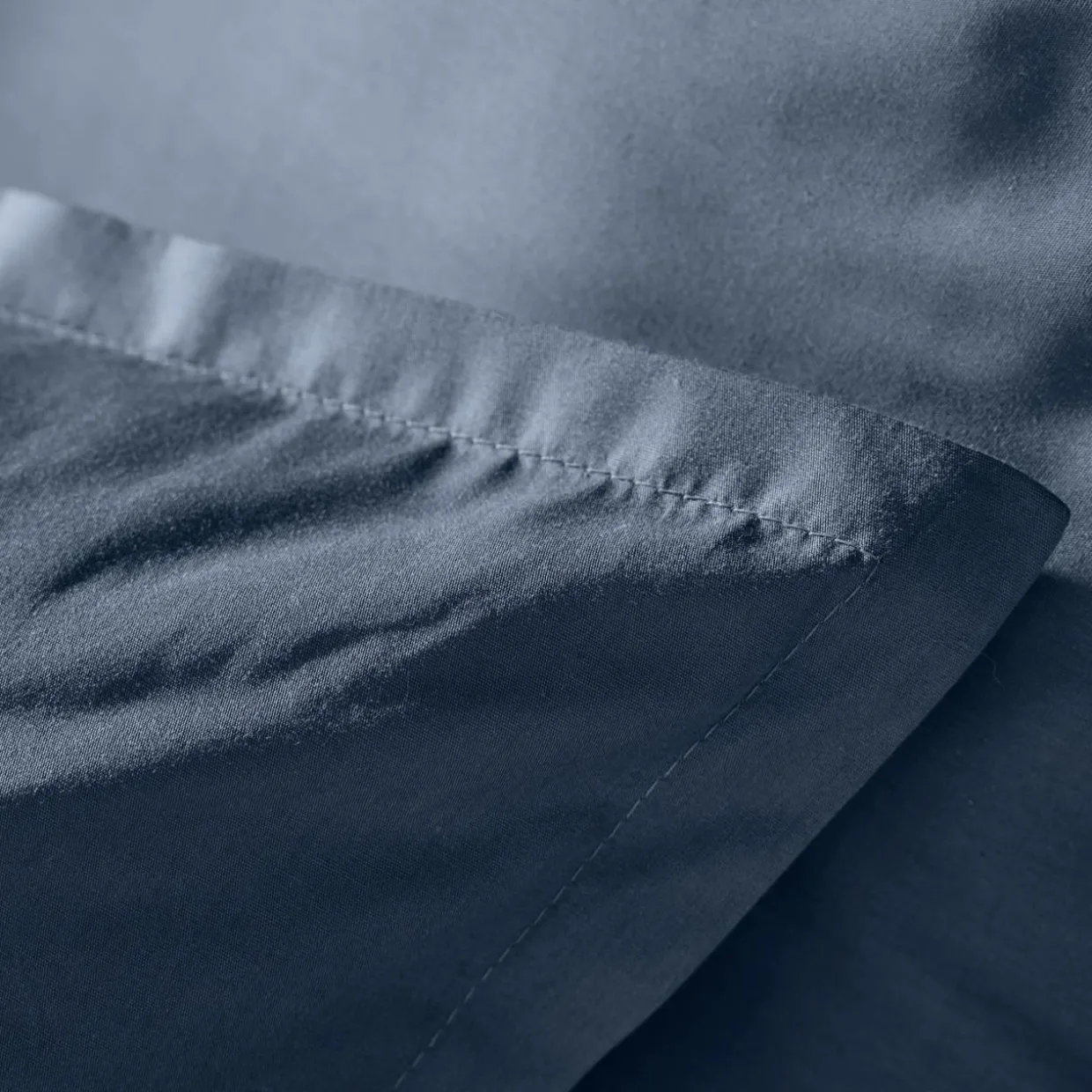Taie d'oreiller carrée percale de coton (80 x 80 cm) Cali Bleu marine
