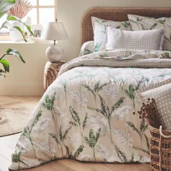 Taie d'oreiller carrée satin de coton (65 x 65 cm) Voyage Verte
