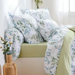 Taie d'oreiller carrée satin de coton (65 x 65 cm) Angèle Vert tilleul