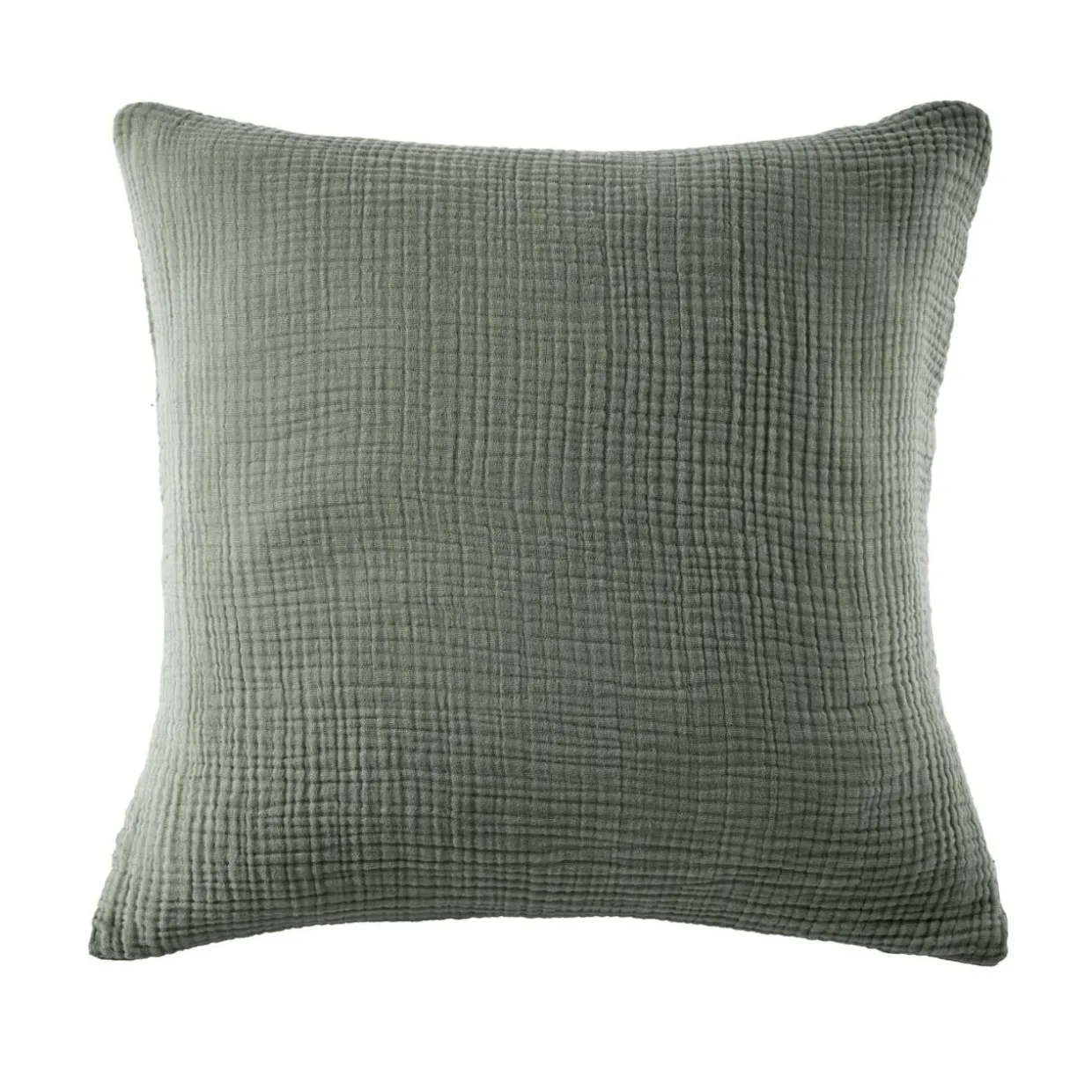 Taie d'oreiller quadruple gaze de coton (80 x 80 cm) Victoria x Gaïa Vert romarin