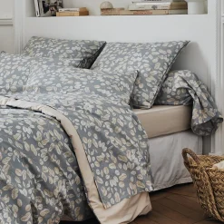 Taie d'oreiller rectangulaire percale de coton (50 x 70 cm) Lison Grise