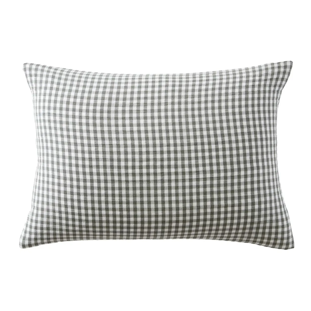 Taie d'oreiller rectangulaire gaze de coton (50 x 80 cm) Gaïa Vichy Vert romarin