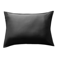 Taie d'oreiller rectangulaire satin de bambou (50 x 80 cm) Sienna Noir