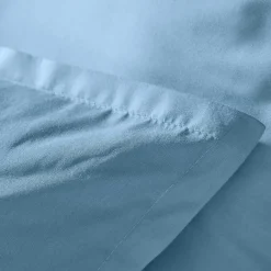 Taie d'oreiller rectangulaire percale de coton (50 x 80 cm) Cali Bleu ciel