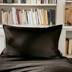 Taie d'oreiller rectangulaire percale de coton (50 x 80 cm) Cali Noire