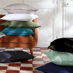 Taie d'oreiller rectangulaire percale de coton (50 x 80 cm) Cali Noire