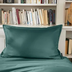 Taie d'oreiller rectangulaire percale de coton (50 x 80 cm) Cali Bleu canard