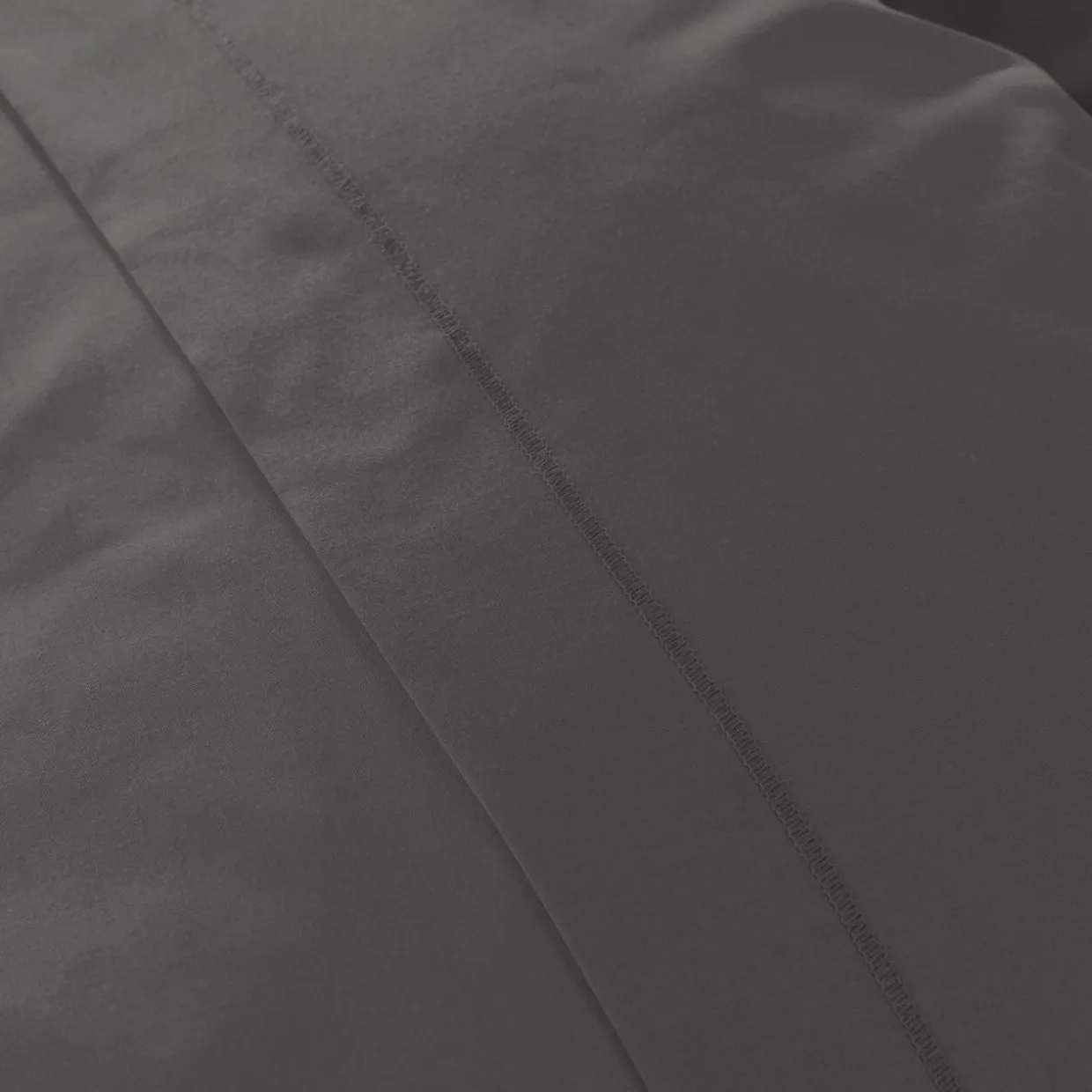Taie d'oreiller rectangulaire percale de coton (80 cm) Cali Gris anthracite