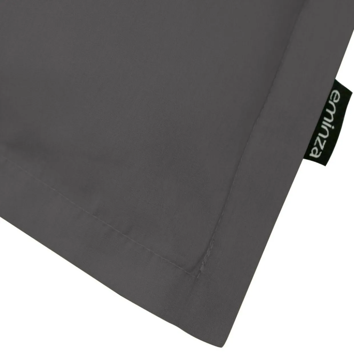 Taie d'oreiller rectangulaire percale de coton (80 cm) Cali Gris anthracite