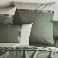 Taie d'oreiller rectangulaire percale de coton (50 x 70 cm) Noa Vert kaki
