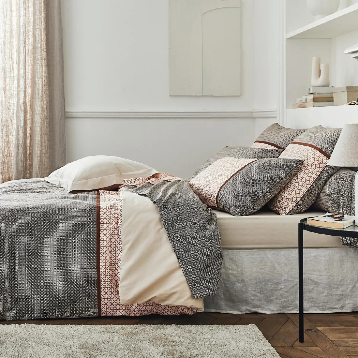 Taie d'oreiller rectangulaire percale de coton (50 x 70 cm) Gabin Multicolore