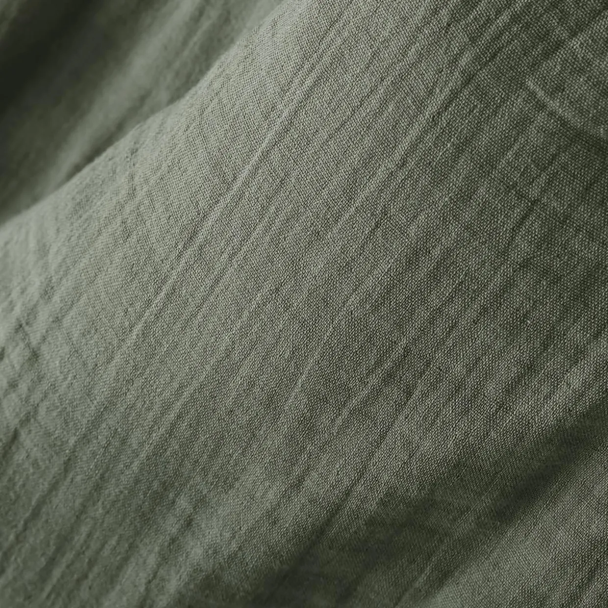 Taie d'oreiller rectangulaire gaze de coton (50 x 70 cm) Gaïa Vert romarin