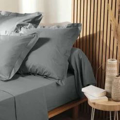 Taie d'oreiller rectangulaire coton bio (50 x 70 cm) Biolina Gris