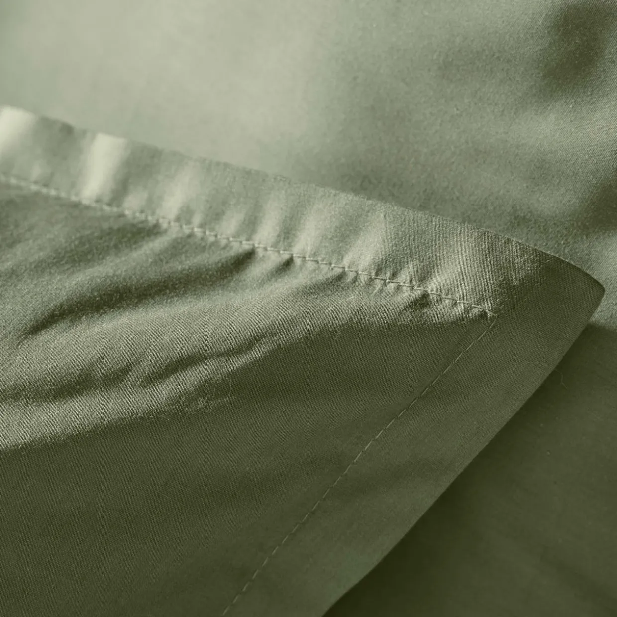 Taie d'oreiller rectangulaire percale de coton (50 x 70 cm) Cali Vert romarin