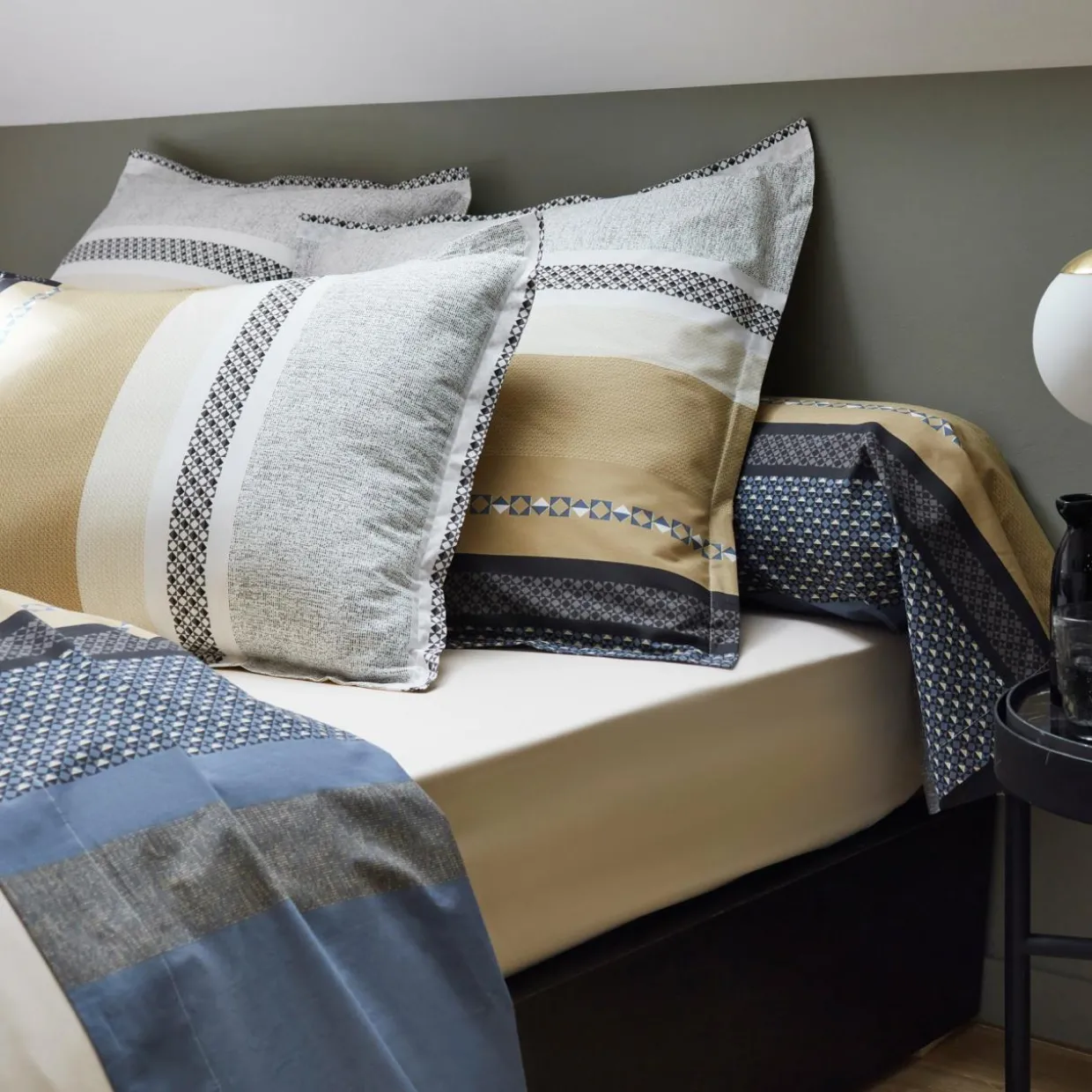 Taie d'oreiller rectangulaire percale de coton (50 x 70 cm) Marlow Grise