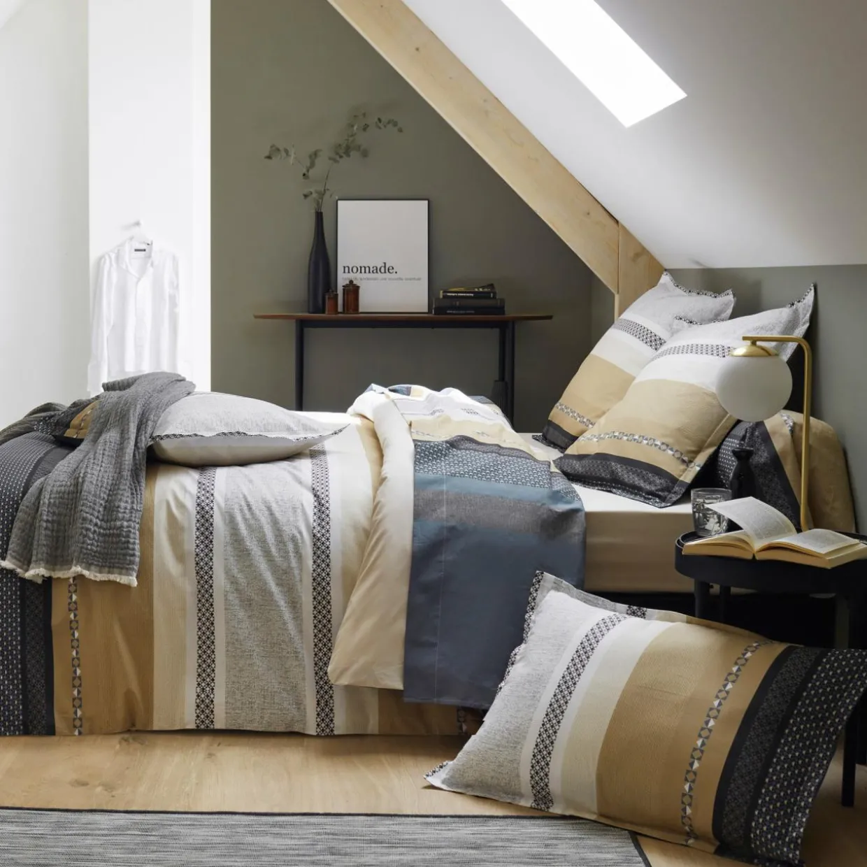 Taie d'oreiller rectangulaire percale de coton (50 x 70 cm) Marlow Grise