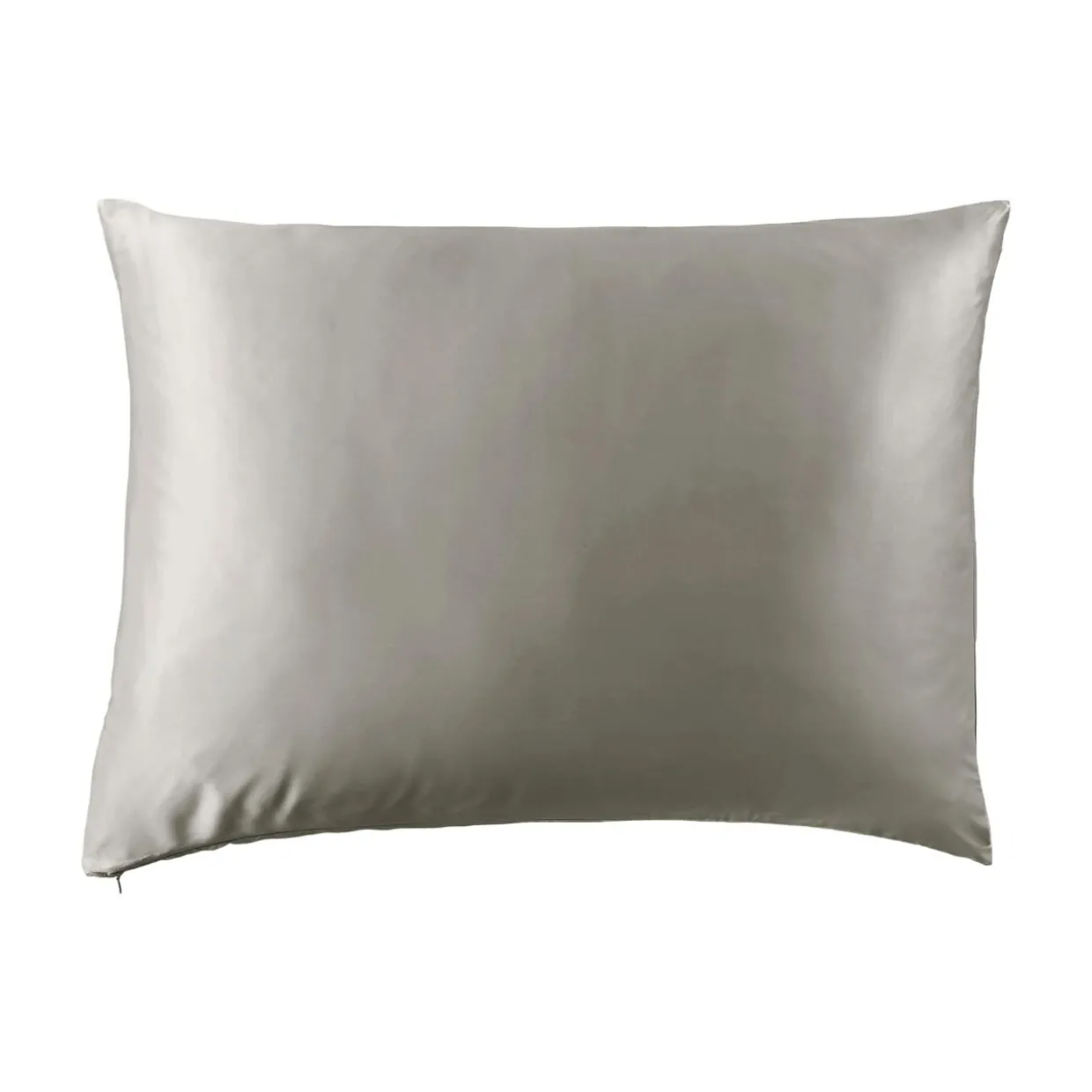 Taie d'oreiller rectangulaire soie de mûrier (50 x 70 cm) Mizuki Gris clair