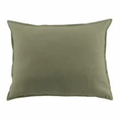 Taie d'oreiller rectangulaire flanelle de coton (50 x 70 cm) Nina Vert romarin