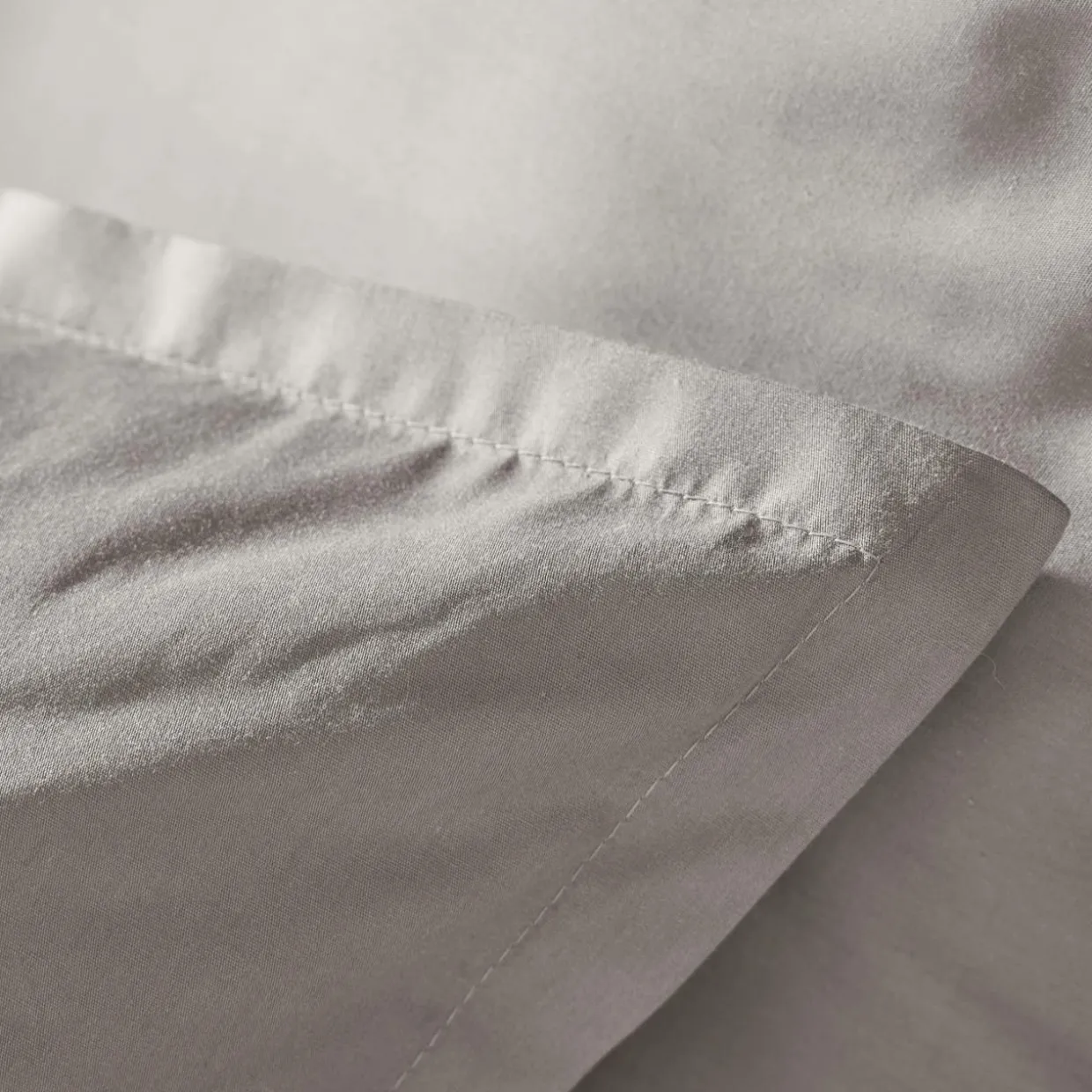 Taie d'oreiller rectangulaire percale de coton (50 x 70 cm) Cali Gris clair