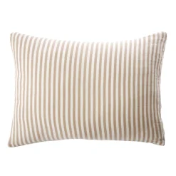 Taie d'oreiller Rectangulaire gaze de coton (50 x 80 cm) Gaïa rayures Ficelle
