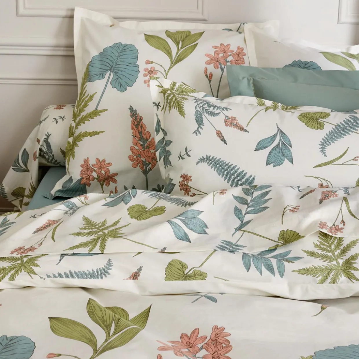 Taie d'oreiller rectangulaire percale de coton (50 x 70 cm) Féerie Multicolore