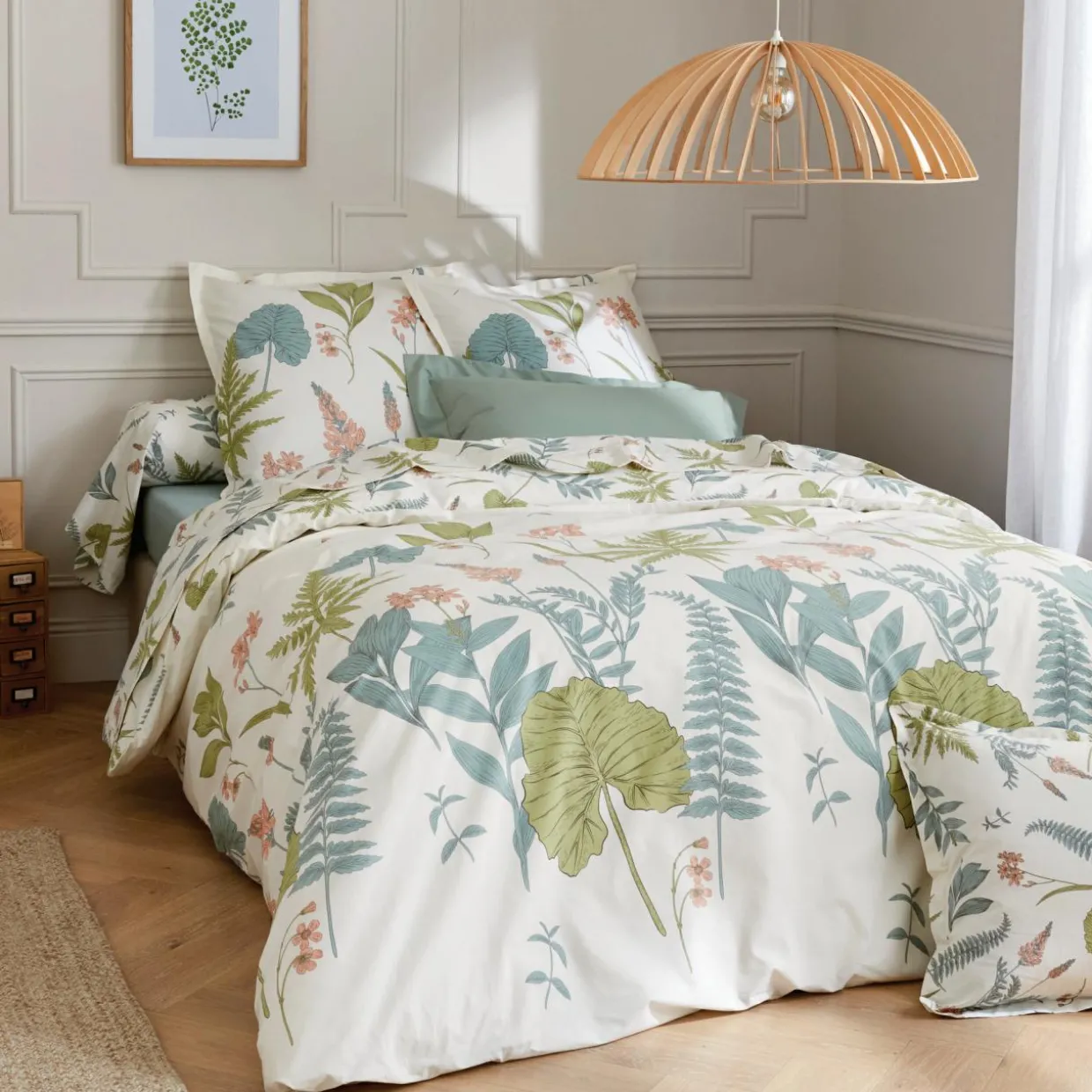 Taie d'oreiller rectangulaire percale de coton (50 x 70 cm) Féerie Multicolore